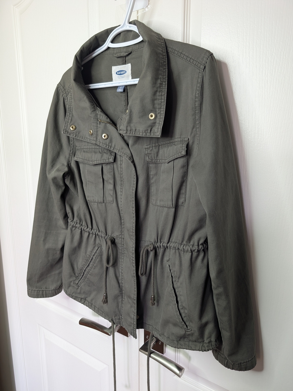 Old Navy Olive Utility Drawstring Jacket - Picture 2 of 5